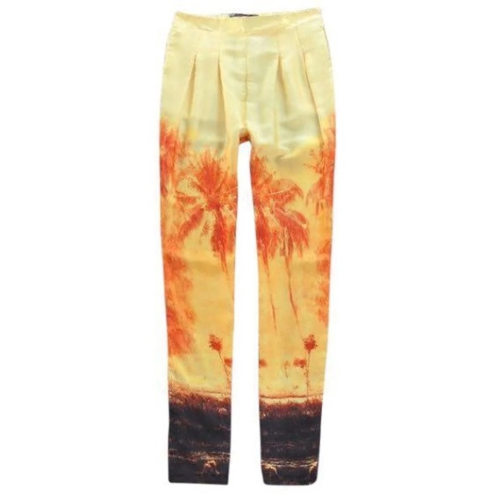 Zara Floral Vacation Palazzo Island Trousers - Picture 3 of 6